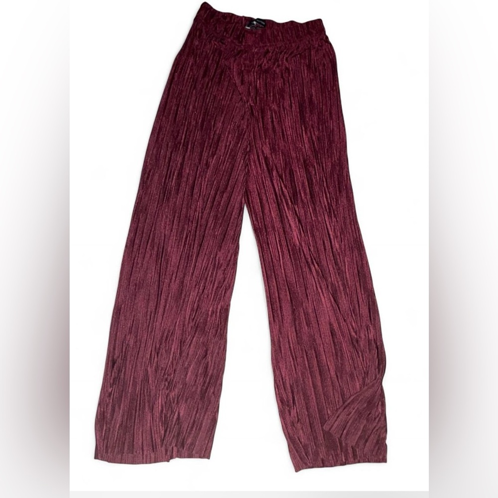 Urban outfitters burgundy Pleated Wide-Leg Pants